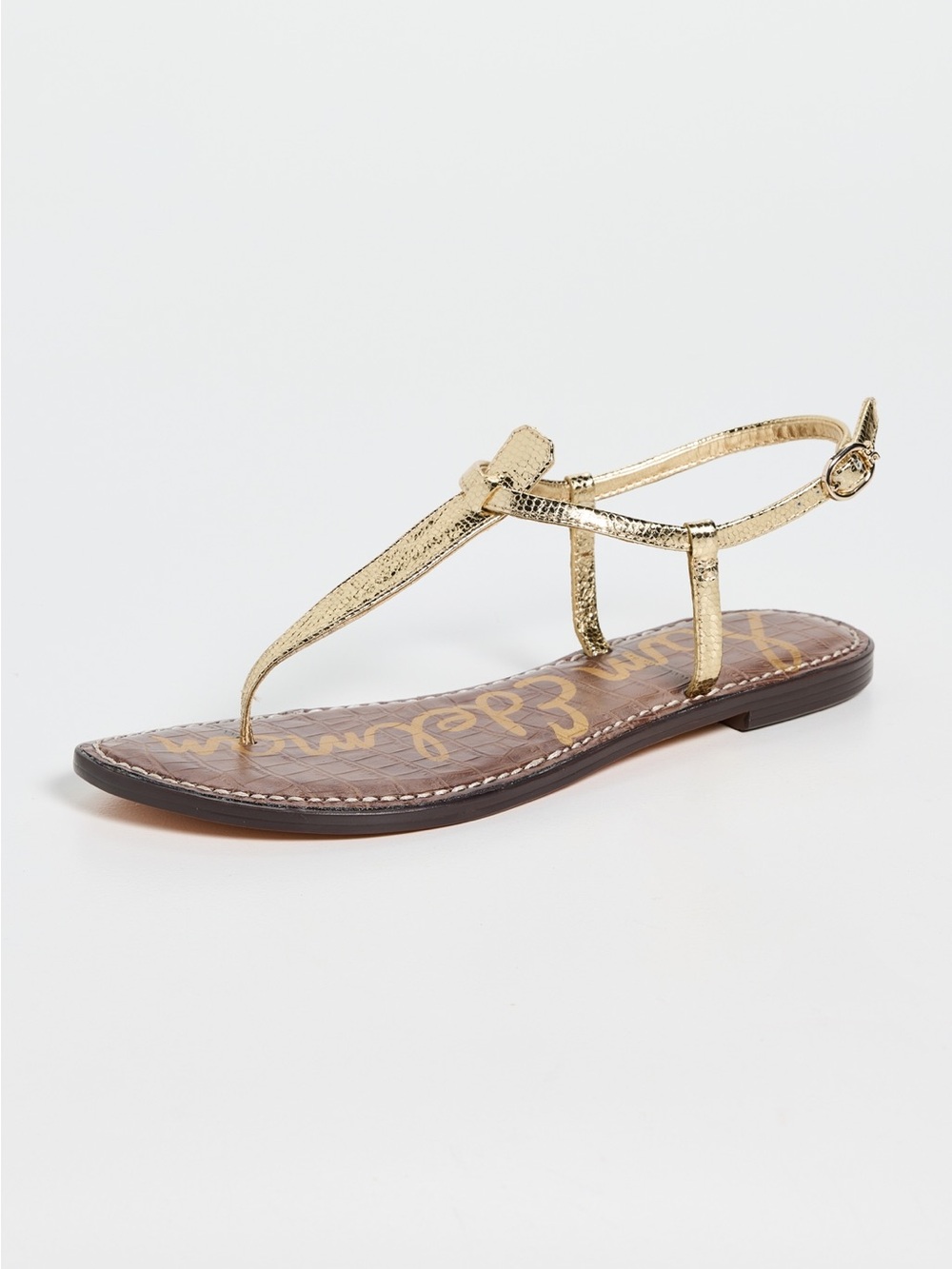 Sam Edelman Gigi Thong Sandal Size 7.5M Gold Color